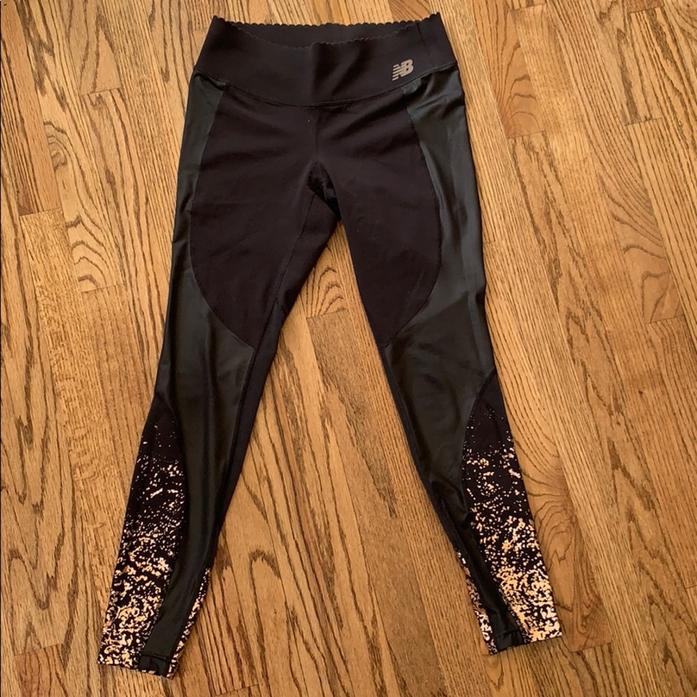 New Balance Scalloped Edge Gold Flecked Pants
